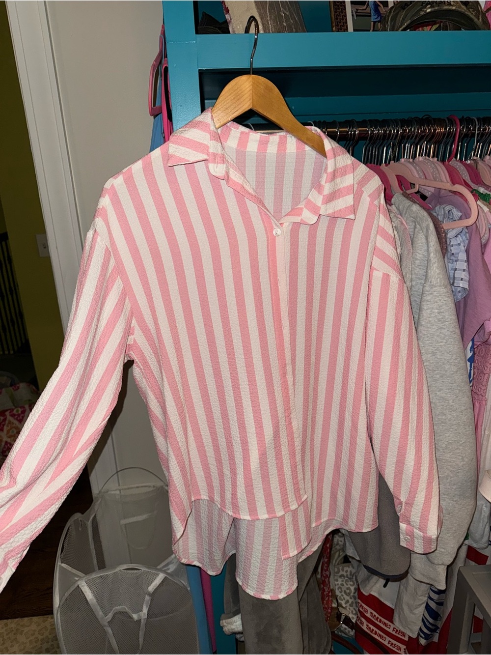Pink and White Striped Top